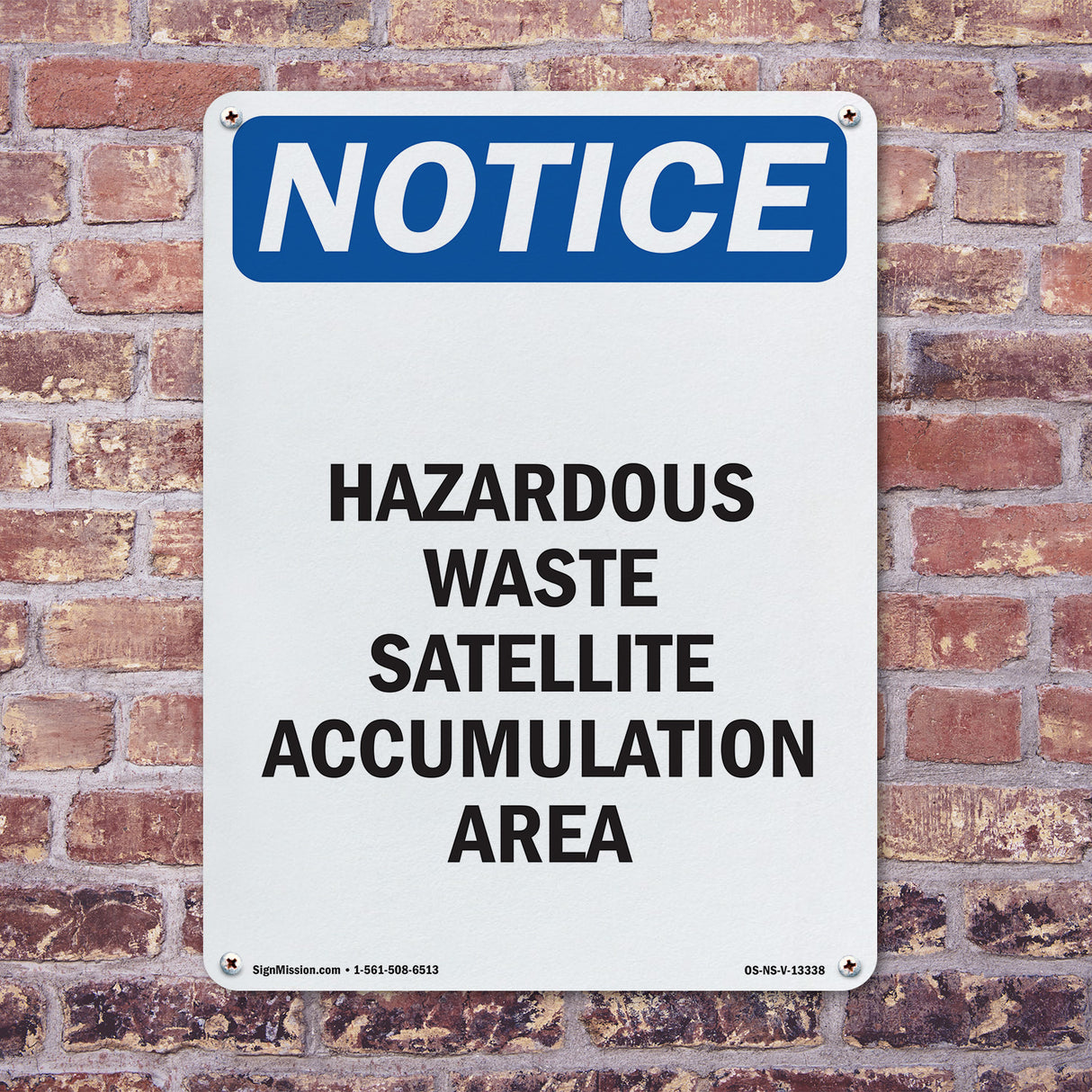 Hazardous Waste Satellite Accumulation Area Sign
