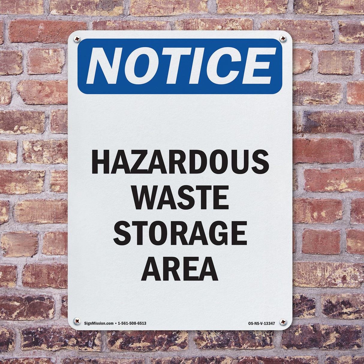 Hazardous Waste Storage Area Sign
