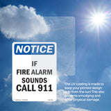 If Fire Alarm Sounds Call 911 Sign