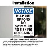 Keep Out Of Pond No Swimming No Fishing No Boating