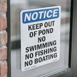 Keep Out Of Pond No Swimming No Fishing No Boating