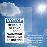Keep Out Of Pond No Swimming No Fishing No Boating