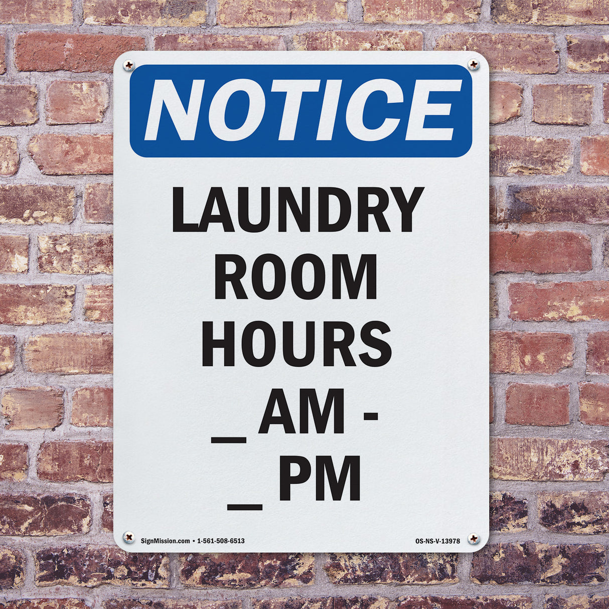 Laundry Room Hours ____ Am - ____ Pm