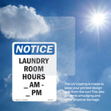 Laundry Room Hours ____ Am - ____ Pm