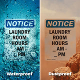 Laundry Room Hours ____ Am - ____ Pm