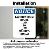 Laundry Room Hours ____ Am To ____ Pm Monday
