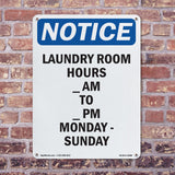 Laundry Room Hours ____ Am To ____ Pm Monday