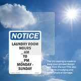 Laundry Room Hours ____ Am To ____ Pm Monday
