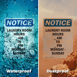 Laundry Room Hours ____ Am To ____ Pm Monday