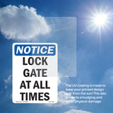 Lock Gate At All Times Sign