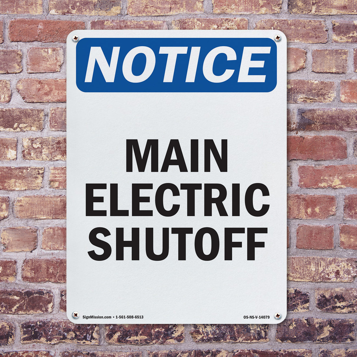Main Electric Shutoff Sign