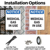 Medical Gas In Use Sign