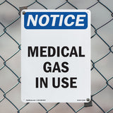 Medical Gas In Use Sign