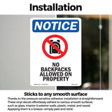 No Backpacks Allowed On Property