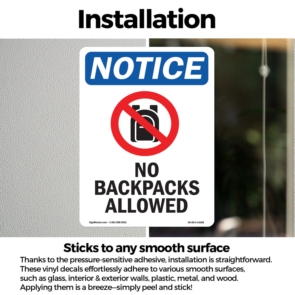 No Backpacks Allowed