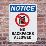 No Backpacks Allowed