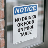 No Drinks Or Food On Pool Table