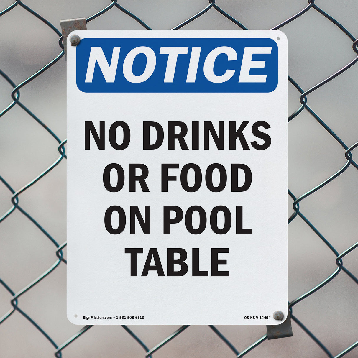 No Drinks Or Food On Pool Table