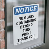 No Glass Containers Beyond This Point Thank You