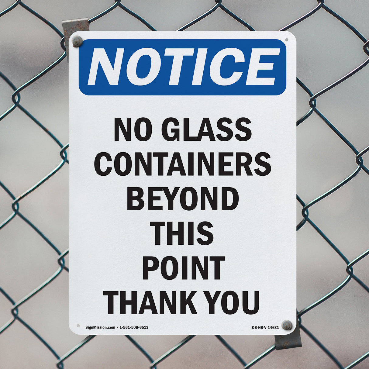 No Glass Containers Beyond This Point Thank You
