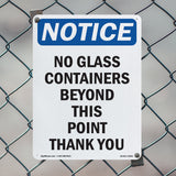 No Glass Containers Beyond This Point Thank You