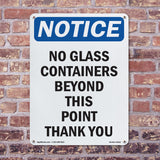 No Glass Containers Beyond This Point Thank You