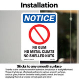 No Gum No Metal Cleats No Shelled Nuts