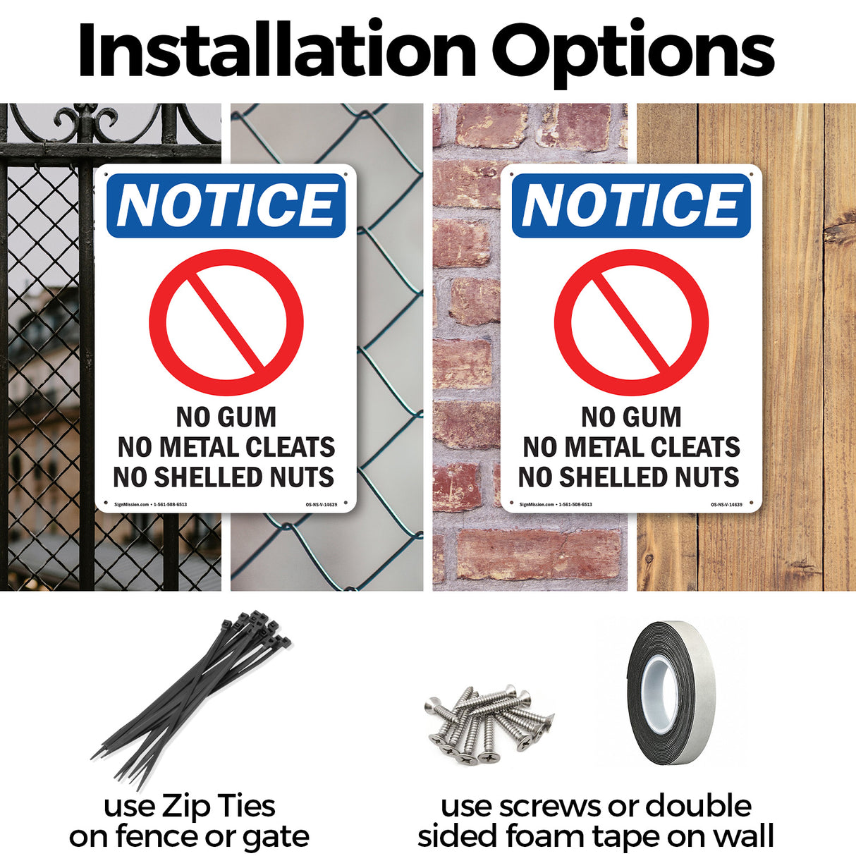 No Gum No Metal Cleats No Shelled Nuts