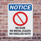 No Gum No Metal Cleats No Shelled Nuts