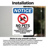 No Pets Service Animals