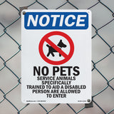 No Pets Service Animals