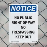 No Public Right-Of-Way No Trespassing Keep Out