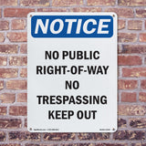 No Public Right-Of-Way No Trespassing Keep Out