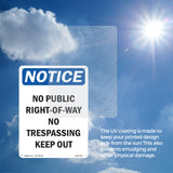 No Public Right-Of-Way No Trespassing Keep Out