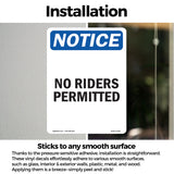 No Riders Permitted Sign