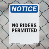 No Riders Permitted Sign