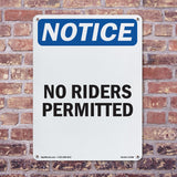 No Riders Permitted Sign