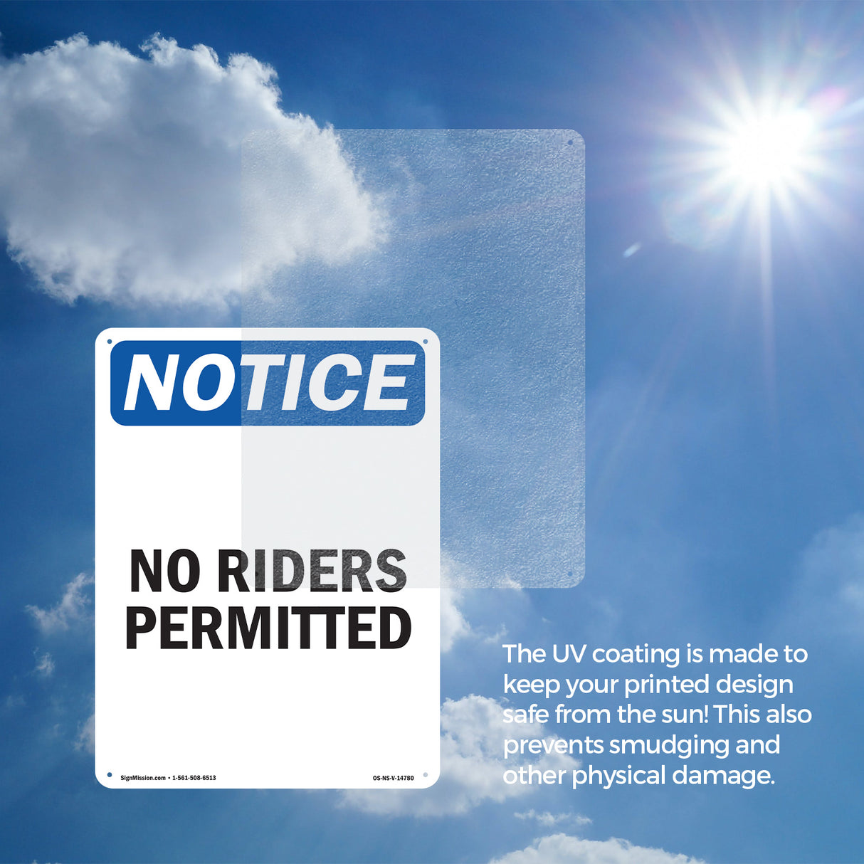 No Riders Permitted Sign