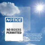 No Riders Permitted Sign