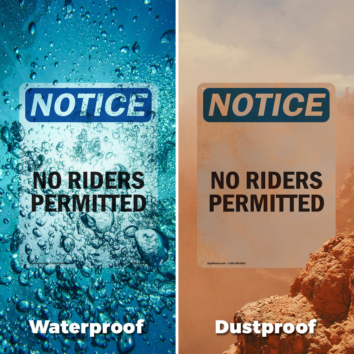 No Riders Permitted Sign