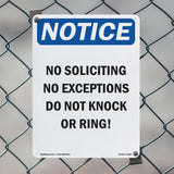 No Soliciting No Exceptions Do Not Knock Or Ring!