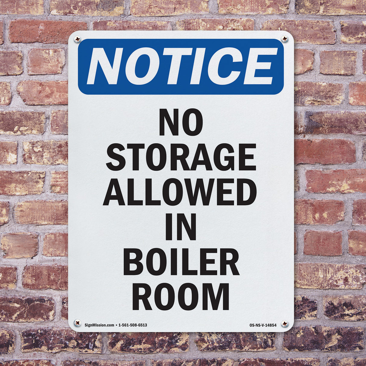 No Storage Allowed In Boiler Room