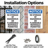 No Storage Of Hazardous Or Flammable Materials
