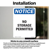 No Storage Permitted