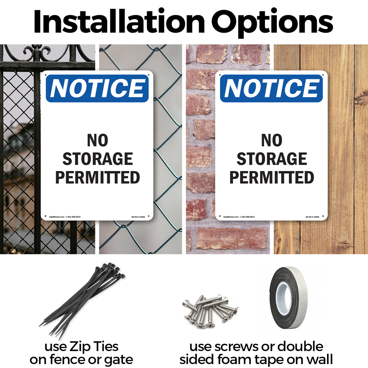 No Storage Permitted