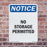 No Storage Permitted