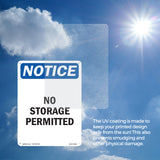 No Storage Permitted