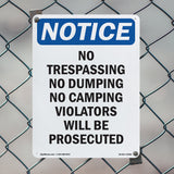 No Trespassing No Dumping No Camping
