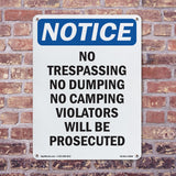 No Trespassing No Dumping No Camping