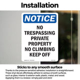 No Trespassing Private Property No Climbing